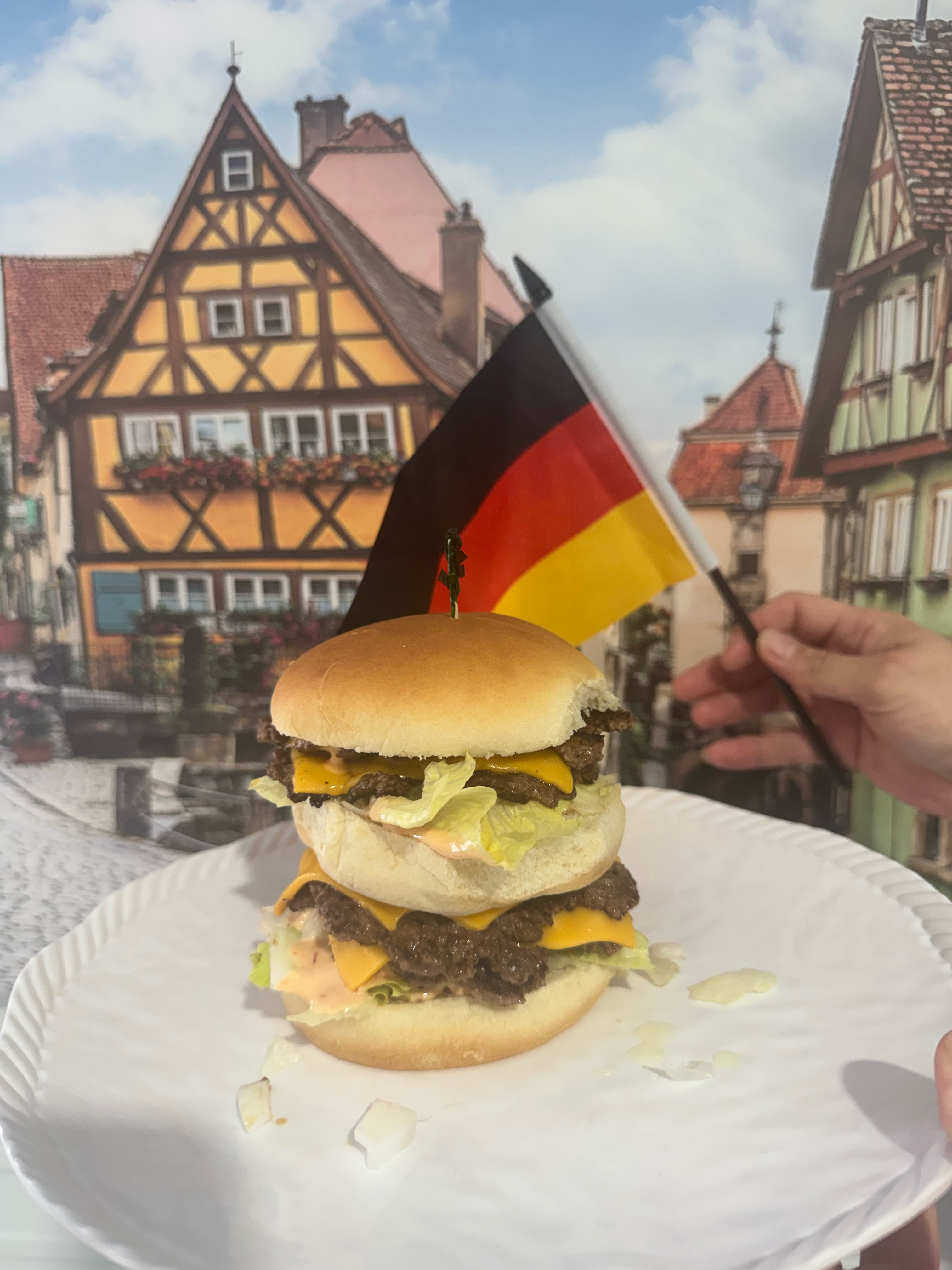 Burger with German flag vibe